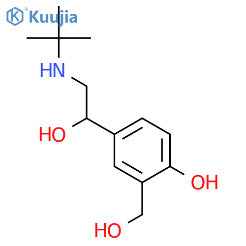 4-(1S)-2-(tert-butylamino)-1-hydroxyethyl-2-(hydroxymethyl)phenol structure