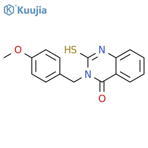 3-[(4-methoxyphenyl)methyl]-2-sulfanyl-3,4-dihydroquinazolin-4-one structure