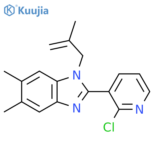 2-(2-chloro-3-pyridinyl)-5,6-dimethyl-1-(2-methyl-2-propenyl)-1H-1,3-benzimidazole structure