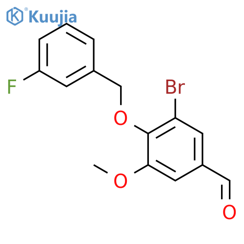 3-Bromo-4-((3-fluorobenzyl)oxy)-5-methoxybenzaldehyde structure