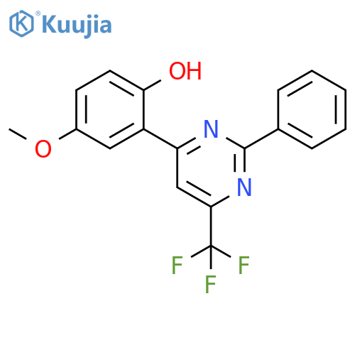 4-methoxy-2-(2-phenyl-6-(trifluoromethyl)pyrimidin-4-yl)phenol structure