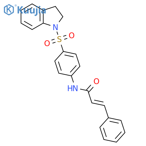 (2E)-N-4-(2,3-dihydro-1H-indole-1-sulfonyl)phenyl-3-phenylprop-2-enamide structure