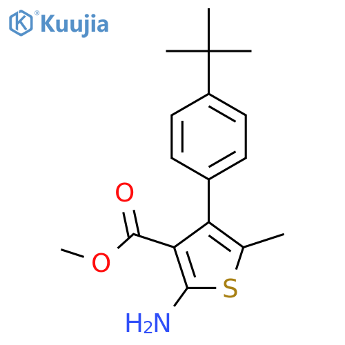 Methyl 2-amino-4-(4-tert-butylphenyl)-5-methylthiophene-3-carboxylate structure