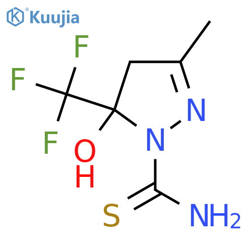 5-hydroxy-3-methyl-5-(trifluoromethyl)-4,5-dihydro-1H-pyrazole-1-carbothioamide structure