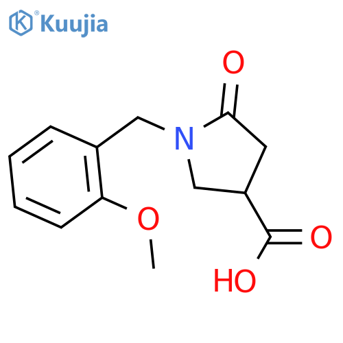 1-(2-Methoxybenzyl)-5-oxopyrrolidine-3-carboxylic acid structure