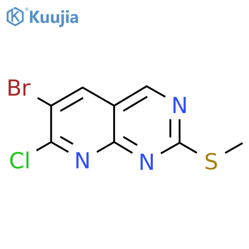 6-bromo-7-chloro-2-methylsulfanyl-pyrido[2,3-d]pyrimidine structure