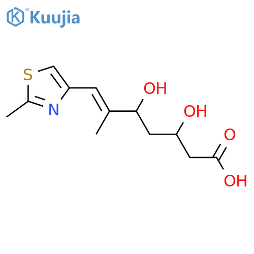 3,5-Dihydroxy-6-methyl-7-(2-methyl-4-thiazolyl)-6-heptenoic acid structure