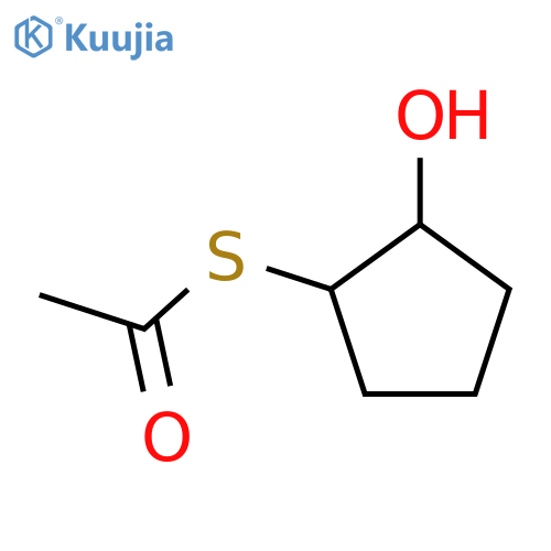 Ethanethioic acid,S-[(1R,2R)-2-hydroxycyclopentyl] ester, rel- structure