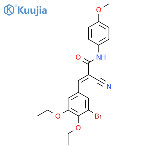3-(3-bromo-4,5-diethoxyphenyl)-2-cyano-N-(4-methoxyphenyl)prop-2-enamide structure