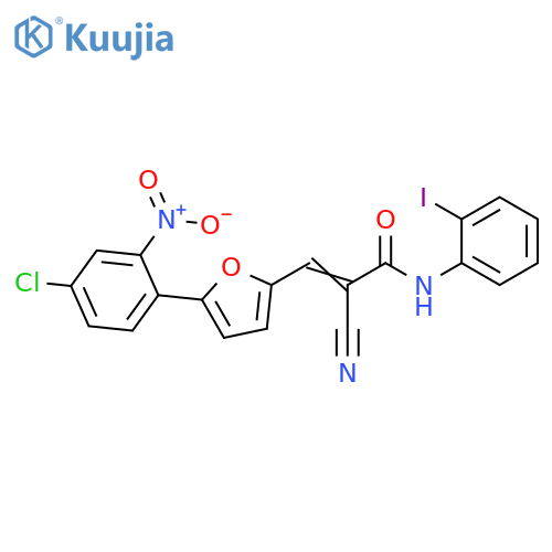 (2Z)-3-5-(4-chloro-2-nitrophenyl)furan-2-yl-2-cyano-N-(2-iodophenyl)prop-2-enamide structure