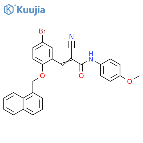 3-[5-Bromo-2-(1-naphthalenylmethoxy)phenyl]-2-cyano-N-(4-methoxyphenyl)-2-propenamide structure