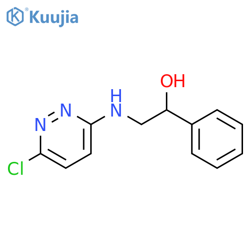 2-[(6-chloropyridazin-3-yl)amino]-1-phenylethanol;hydrochloride structure