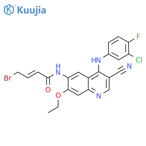 (2E)-4-Bromo-N-{4-[(3-chloro-4-fluorophenyl)amino]-3-cyano-7-ethoxyquinolin-6-yl}but-2-enamide structure