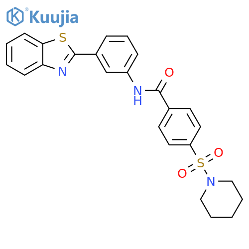 N-3-(1,3-benzothiazol-2-yl)phenyl-4-(piperidine-1-sulfonyl)benzamide structure