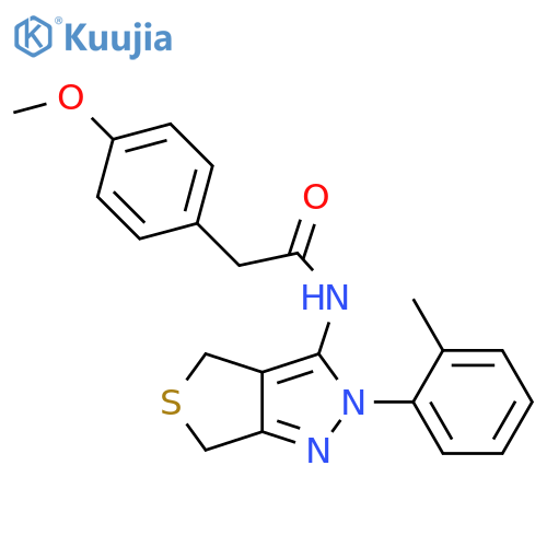 2-(4-methoxyphenyl)-N-2-(2-methylphenyl)-2H,4H,6H-thieno3,4-cpyrazol-3-ylacetamide structure