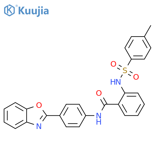 N-4-(1,3-benzoxazol-2-yl)phenyl-2-(4-methylbenzenesulfonamido)benzamide structure