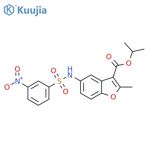 propan-2-yl 2-methyl-5-(3-nitrobenzenesulfonamido)-1-benzofuran-3-carboxylate structure