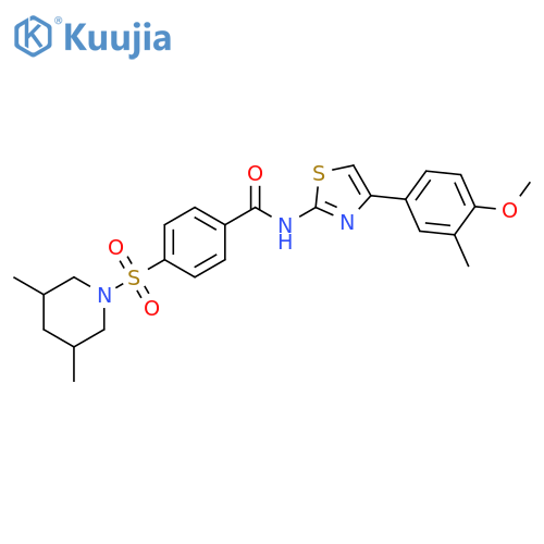 4-(3,5-dimethylpiperidin-1-yl)sulfonyl-N-4-(4-methoxy-3-methylphenyl)-1,3-thiazol-2-ylbenzamide structure