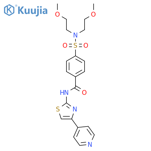 4-bis(2-methoxyethyl)sulfamoyl-N-4-(pyridin-4-yl)-1,3-thiazol-2-ylbenzamide structure