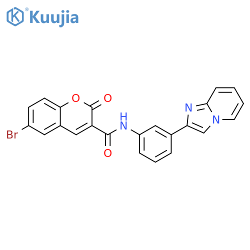6-bromo-N-(3-{imidazo1,2-apyridin-2-yl}phenyl)-2-oxo-2H-chromene-3-carboxamide structure