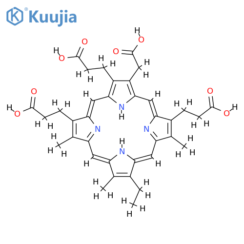 21H,23H-Porphine-2,7,18-tripropanoicacid, 3-(carboxymethyl)-12-ethyl-8,13,17-trimethyl- structure