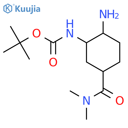 tert-butyl N-[(1R,2S,5S)-2-amino-5-(dimethylcarbamoyl)cyclohexyl]carbamate structure