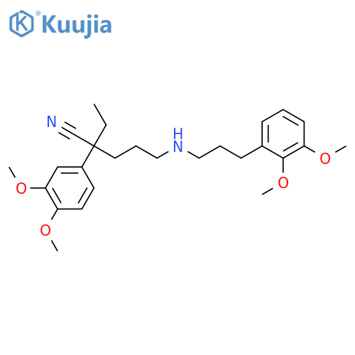 (-)-3-(3,4-Dimethoxyphenyl)-6-((5,6-dimethoxyphenethyl)methylamino)hexane-3-carbonitrile structure