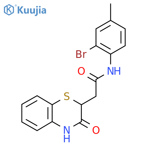 N-(2-bromo-4-methylphenyl)-2-(3-oxo-3,4-dihydro-2H-1,4-benzothiazin-2-yl)acetamide structure