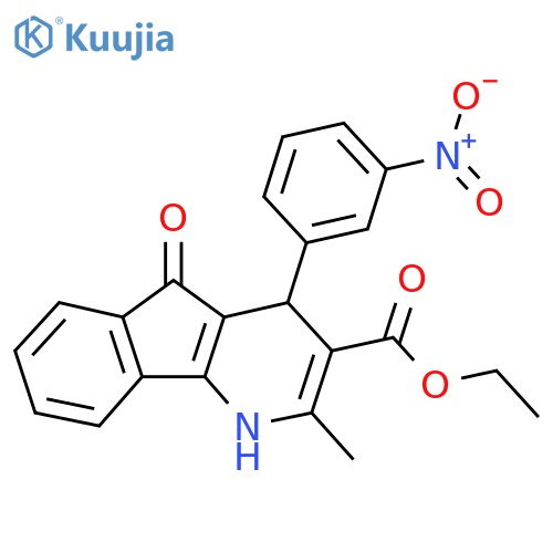 ethyl 2-methyl-4-(3-nitrophenyl)-5-oxo-4,5-dihydro-1H-indeno[1,2-b]pyridine-3-carboxylate structure