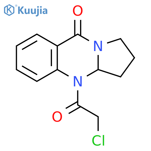 4-(2-chloroacetyl)-1H,2H,3H,3aH,4H,9H-pyrrolo2,1-bquinazolin-9-one structure