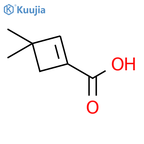 3,3-dimethylcyclobut-1-ene-1-carboxylic acid structure