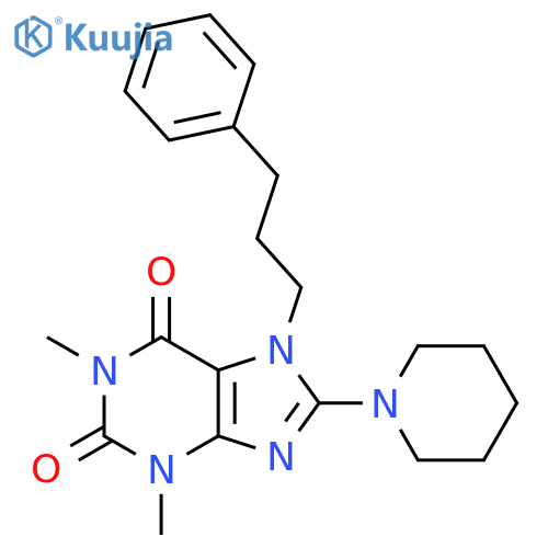 1,3-dimethyl-7-(3-phenylpropyl)-8-(piperidin-1-yl)-2,3,6,7-tetrahydro-1H-purine-2,6-dione structure