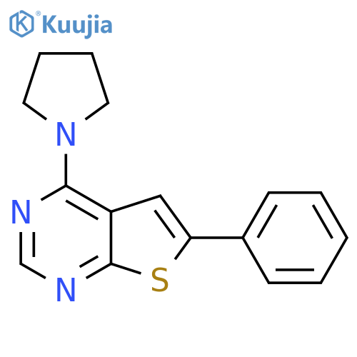 1-{6-Phenylthieno[2,3-d]pyrimidin-4-yl}pyrrolidine structure