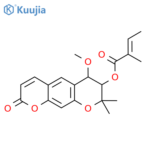 7,8-Dihydro-6,7-dihydroxy-8,8-dimethyl-2H,6H-benzo[1,2-b:5,4-b']dipyran-2-one; (3'R,4'R)-form, 4'-Me ether, 3'-angeloyl structure