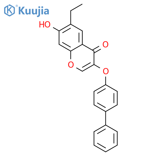 3-{1,1'-biphenyl-4-yloxy}-6-ethyl-7-hydroxy-4H-chromen-4-one structure