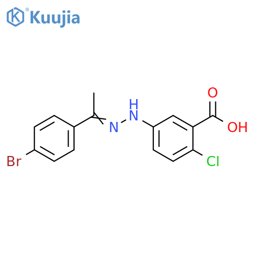 5-{2-[1-(4-bromophenyl)ethylidene]hydrazin-1-yl}-2-chlorobenzoic acid structure