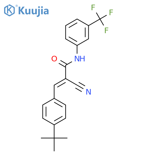 3-(4-tert-butylphenyl)-2-cyano-N-[3-(trifluoromethyl)phenyl]prop-2-enamide structure