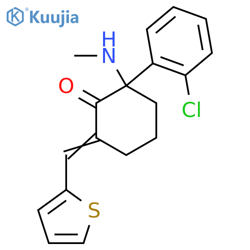 2-(2-chlorophenyl)-2-(methylamino)-6-(thiophen-2-yl)methylidenecyclohexan-1-one structure