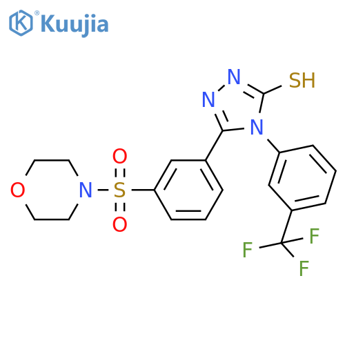 5-3-(morpholine-4-sulfonyl)phenyl-4-3-(trifluoromethyl)phenyl-4H-1,2,4-triazole-3-thiol structure