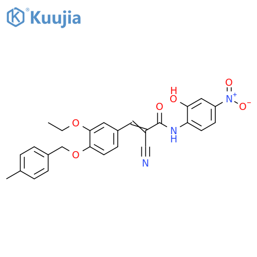 2-Cyano-3-[3-ethoxy-4-[(4-methylphenyl)methoxy]phenyl]-N-(2-hydroxy-4-nitrophenyl)-2-propenamide structure