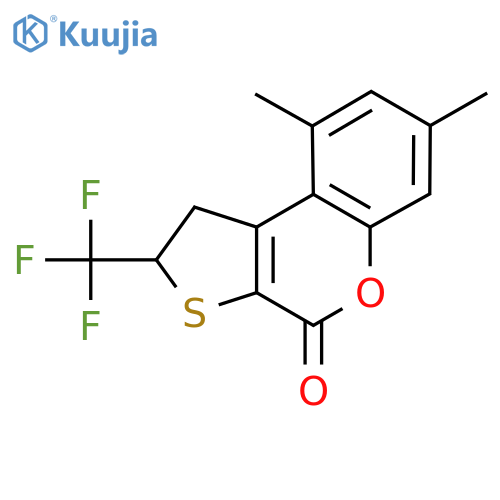 7,9-dimethyl-2-(trifluoromethyl)-1,2-dihydro-4H-thieno[2,3-c]chromen-4-one structure