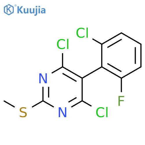 Pyrimidine, 4,6-dichloro-5-(2-chloro-6-fluorophenyl)-2-(methylthio)- structure
