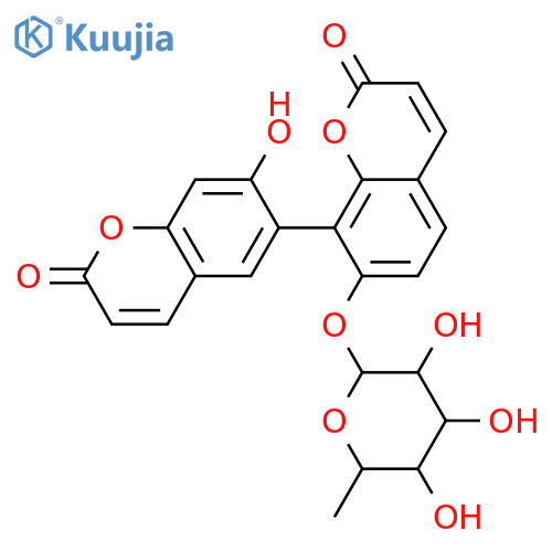 7,7'-Dihydroxy-6,8'-bicoumarin; 7'-O-α-L-Rhamnopyranoside structure
