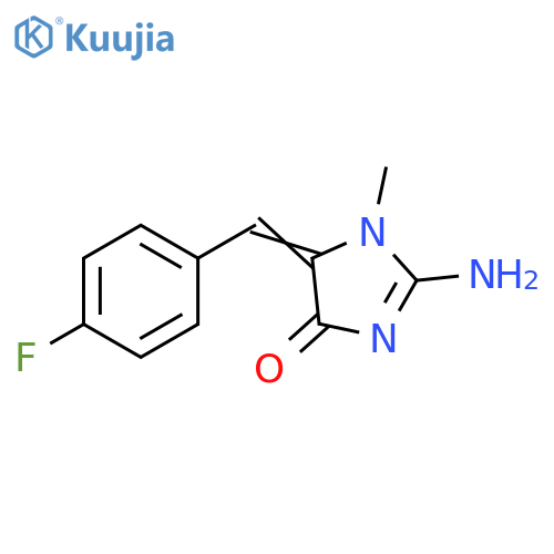 (5Z)-5-[(4-fluorophenyl)methylidene]-2-imino-1-methylimidazolidin-4-one structure