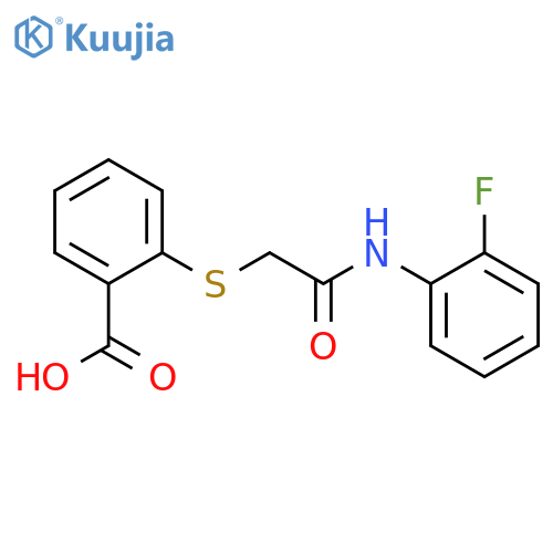 2-({2-(2-Fluorophenyl)amino-2-oxoethyl}thio)benzoic acid structure