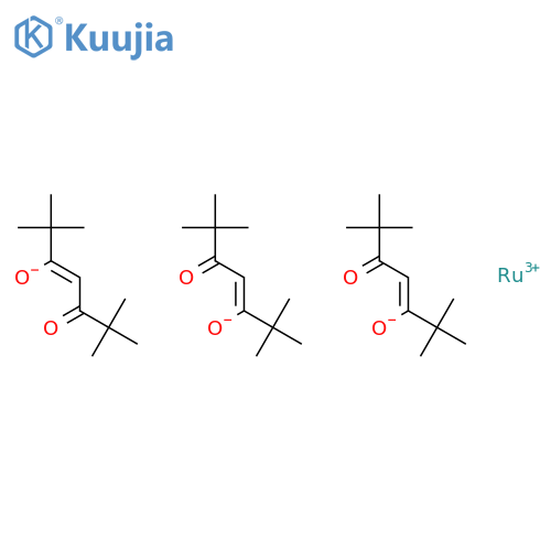 Tris(2,2,6,6,-tetramethyl-3,5-heptanedionato)ruthenium (III) structure