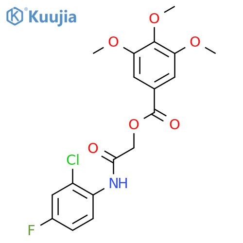 (2-chloro-4-fluorophenyl)carbamoylmethyl 3,4,5-trimethoxybenzoate structure