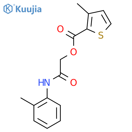 (2-methylphenyl)carbamoylmethyl 3-methylthiophene-2-carboxylate structure