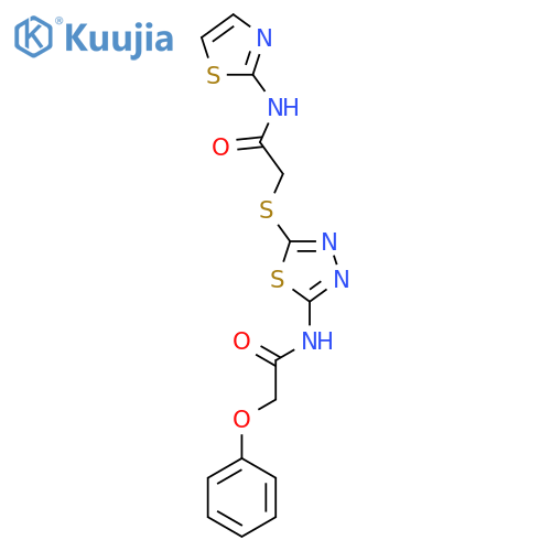 2-phenoxy-N-5-({(1,3-thiazol-2-yl)carbamoylmethyl}sulfanyl)-1,3,4-thiadiazol-2-ylacetamide structure