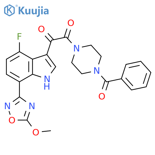 Piperazine,1-benzoyl-4-[[4-fluoro-7-(5-methoxy-1,2,4-oxadiazol-3-yl)-1H-indol-3-yl]oxoacetyl]- structure
